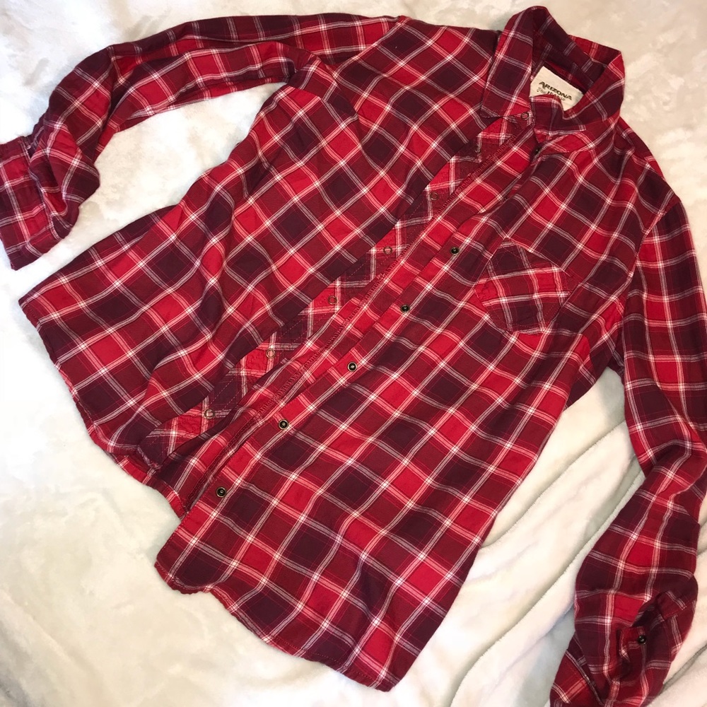 Button up red top